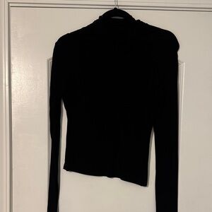 Elegant Black Long Sleeve turtleneck Top